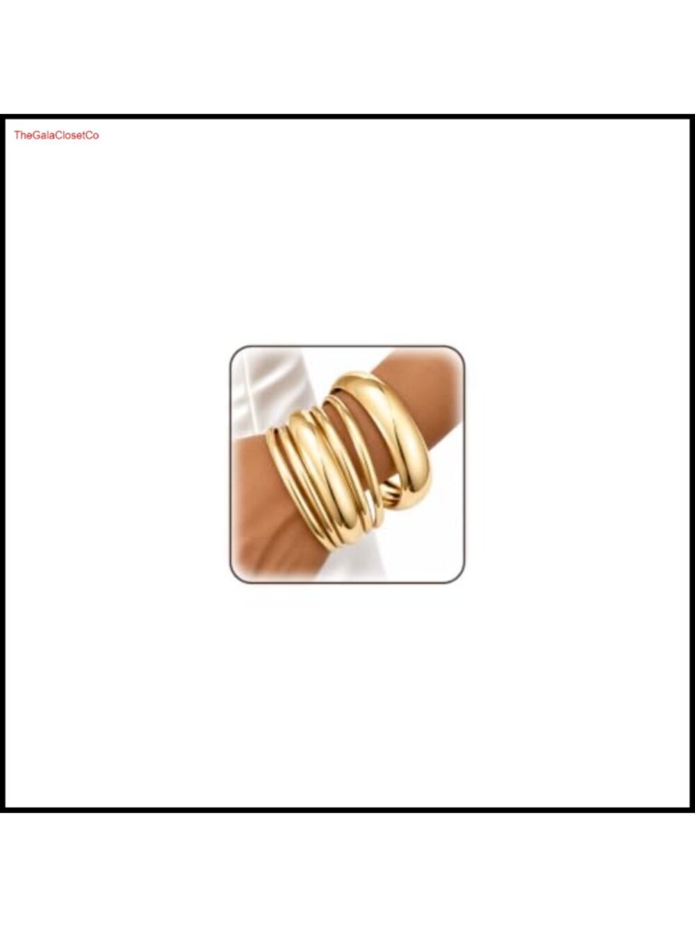 6PC Gold Plated Stackable Bangle Bracelets Set Hypoallergenic